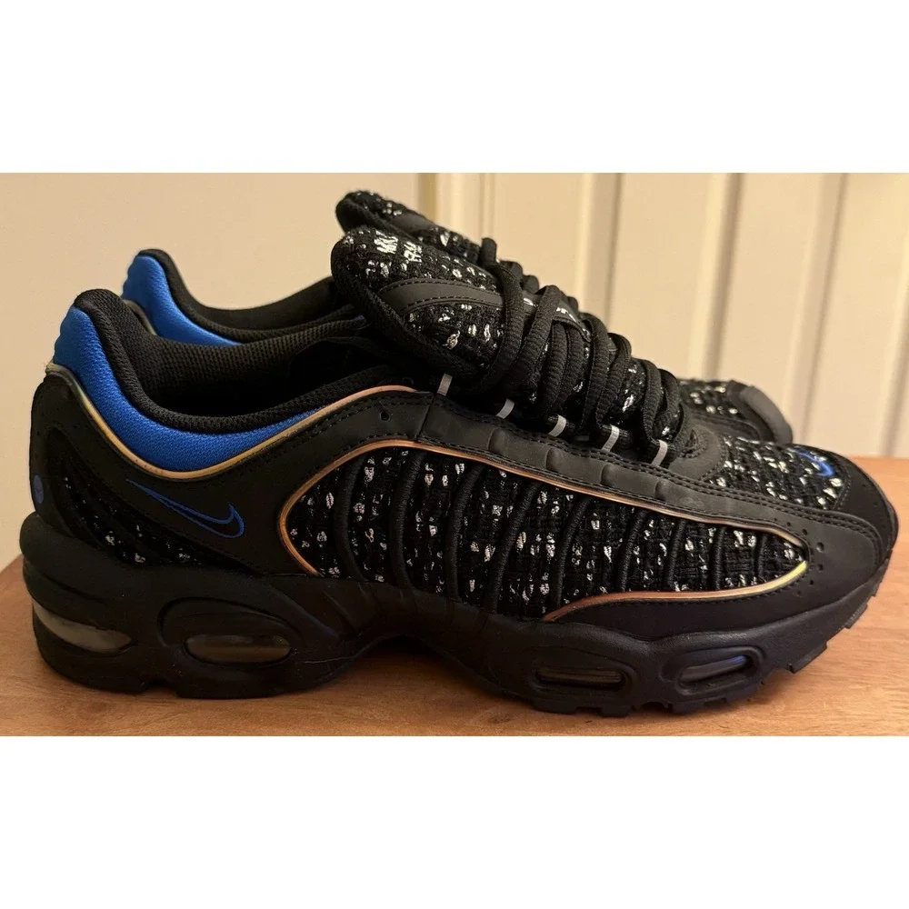 NIKE AIR MAX‎ TAILWIND 4 SUPREME BLACK HYPER COBALT AT3854-001 Men's 10.5 EUC